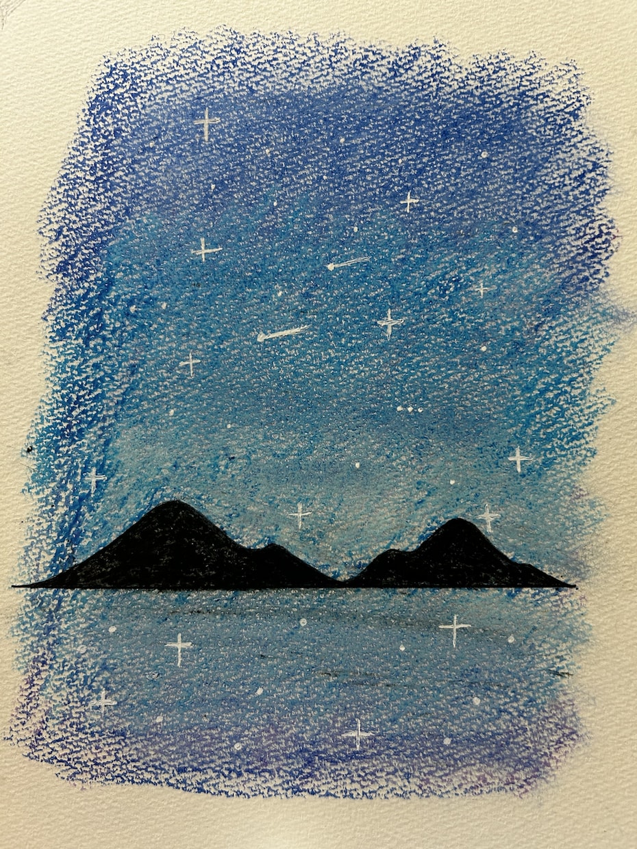 理想の夜空を描きますます クレヨン画や水彩画であなたの理想の夜空を描きます。 イメージ2