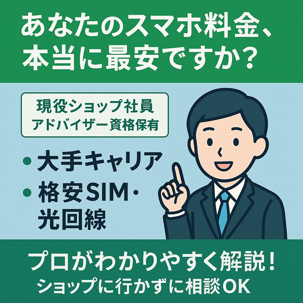 現役ショップ社員が診断！プラン見直します 現役ショップ社員があなたの通信費を丁寧に診断 イメージ1
