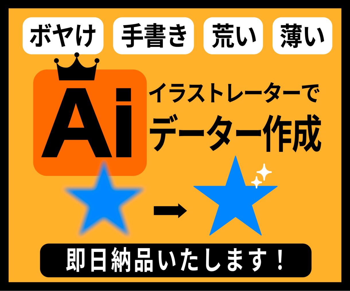 画像を高画質データ化いたします 看板から名刺まで！　使える高精度なベクター画像作成! イメージ1