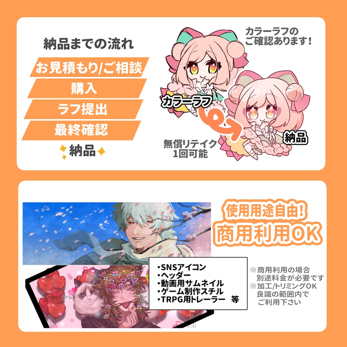 アイコン/夢絵/サムネ◎イラスト制作承ります 使用用途自由！デザイン構図などお気軽にご相談ください♪ イメージ2