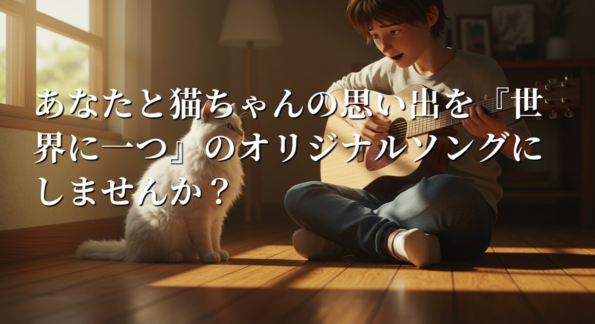 あなたと猫ちゃん のオリジナル曲 を制作します 猫ちゃんとの思い出を『世界に一つのオリジナル曲』に！ イメージ1
