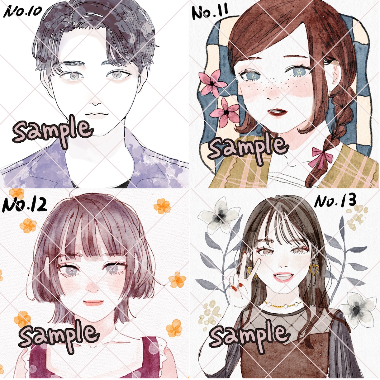 完成済みのアイコンイラストを販売します SNSに使用できる大人っぽいおしゃれな水彩風アイコンです。 イメージ4