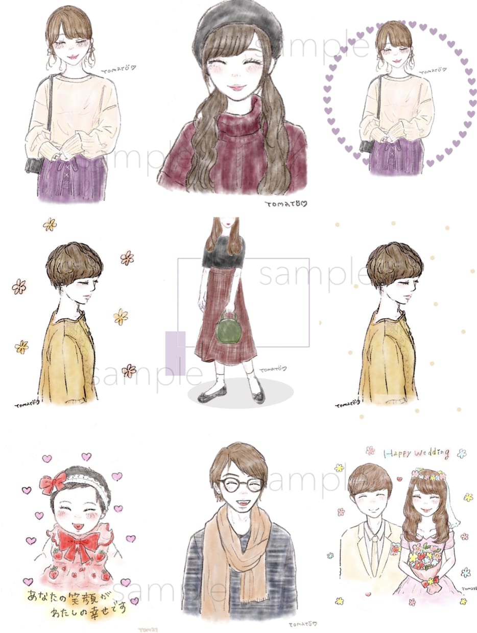 アナログ〇﻿ほんわかイラスト︎︎〇描きます SNSのアイコン、プレゼントにオススメです¨̮ イメージ8