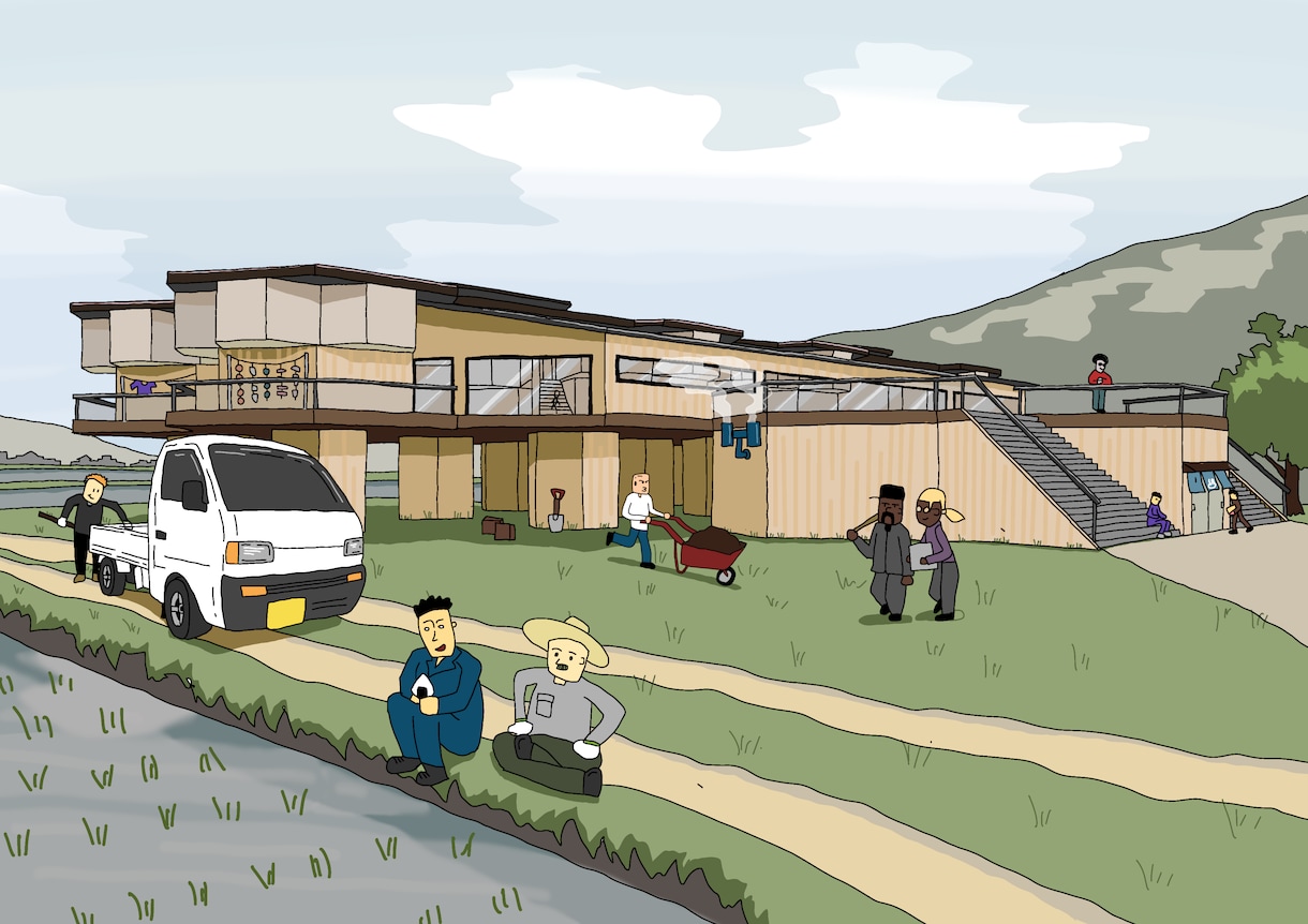 手描きで！記憶に残る個性的な建築パースを描きます 何度も修正可能。イメージ通りの表現を目指します。 イメージ1