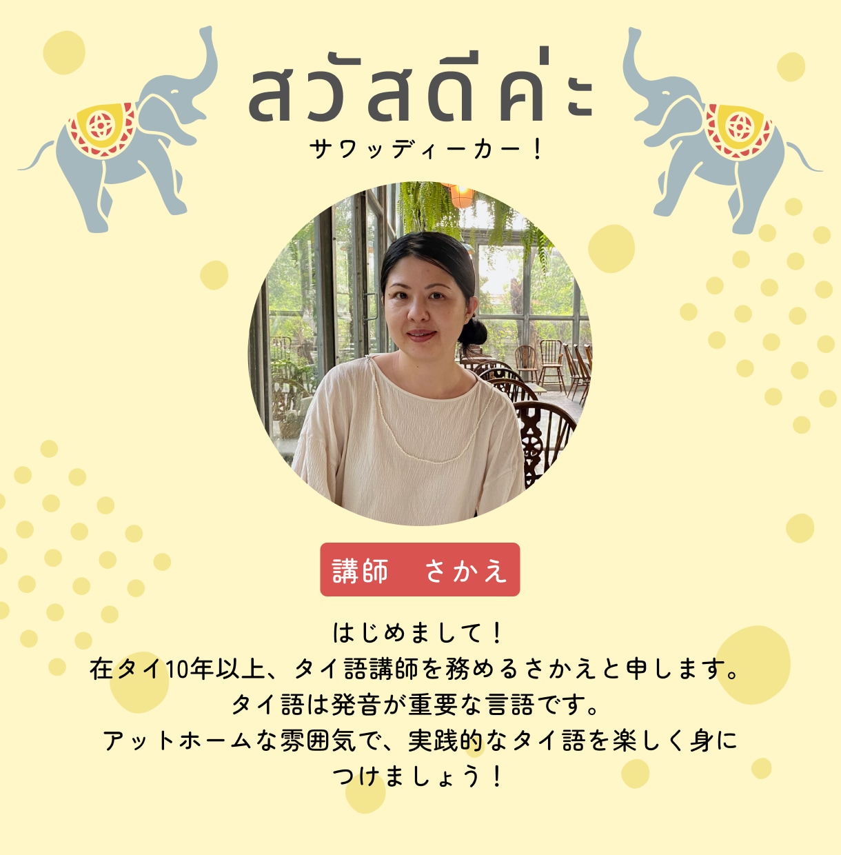 60分×4回｜継続でタイ語力アップ！丁寧に教えます 【お得！】2ヶ月目以降¥600お得なパック！1回¥２,８５０ イメージ2
