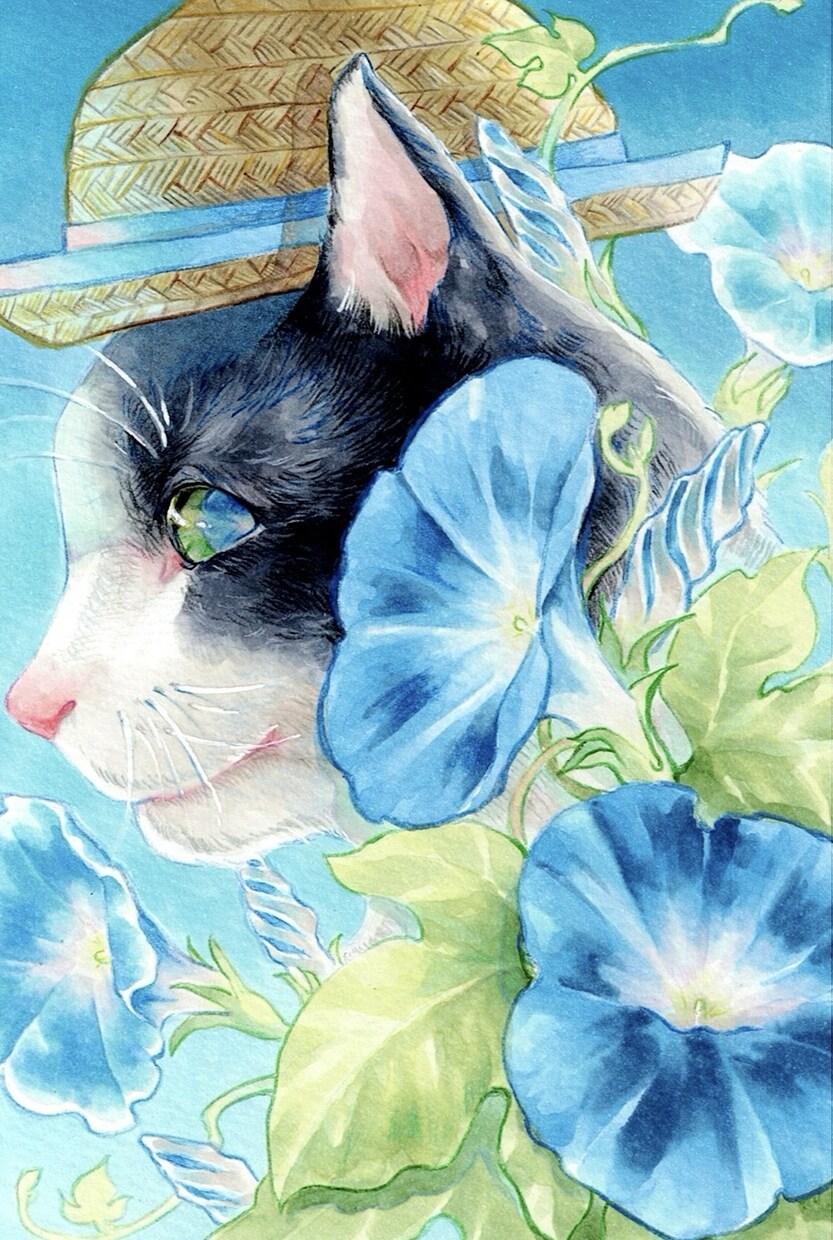 ポストカードサイズの紙にイラスト描きます アナログなほんわかしたイラストが欲しいとき イメージ1