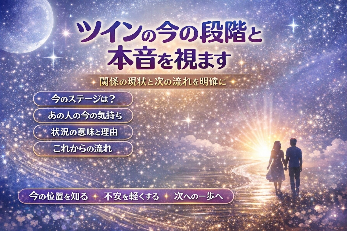 ツインの今の段階と本音を視ます ＊関係の現状と次の流れを明確に イメージ1