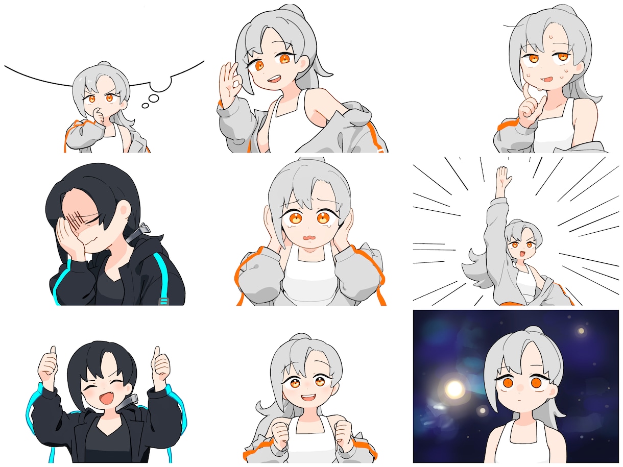 イラスト作成込み！切替・待機画面ループ動画作ります VTuber・歌い手｜切り抜き動画からショート動画作成に◎ イメージ4