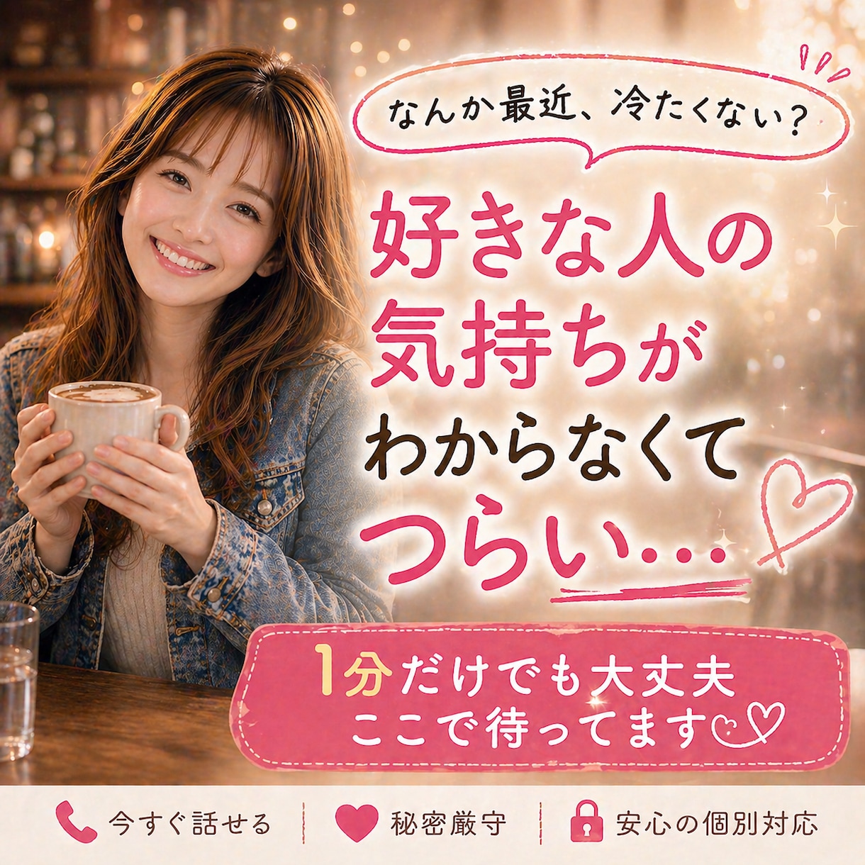 相手の気持ちが知りたい | 本音を女目線で話します ・恋愛相談・相手の本音・女目線アドバイス・既読無視・不安OK イメージ2