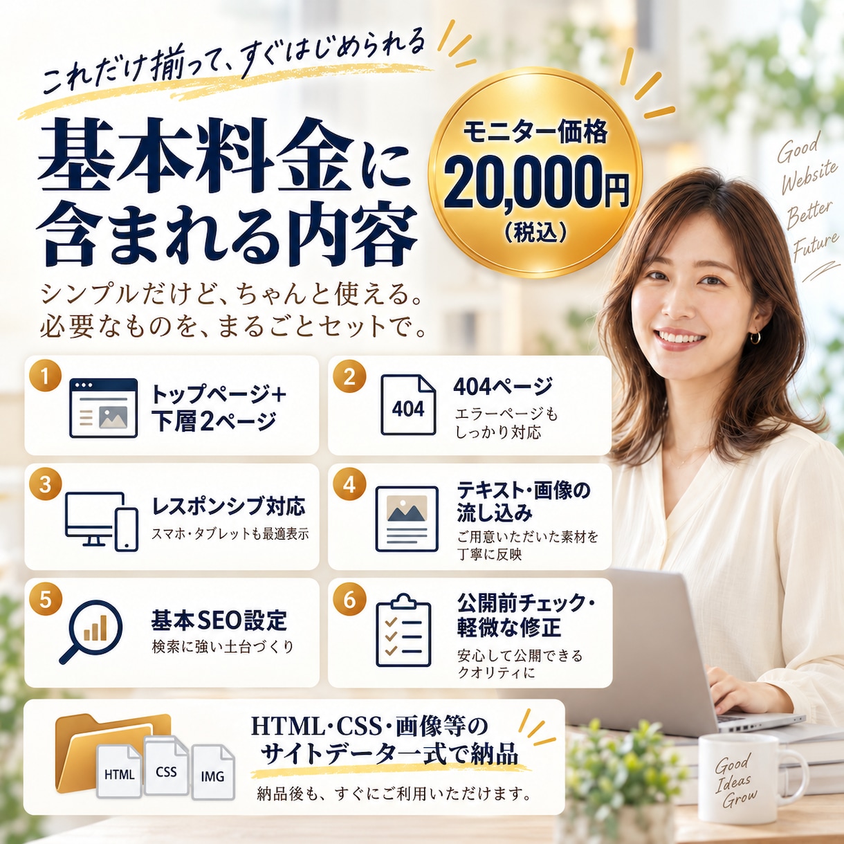 3名までモニター価格！HTMLでHP制作しますます 見やすく伝わるホームページをHTMLで制作します イメージ3