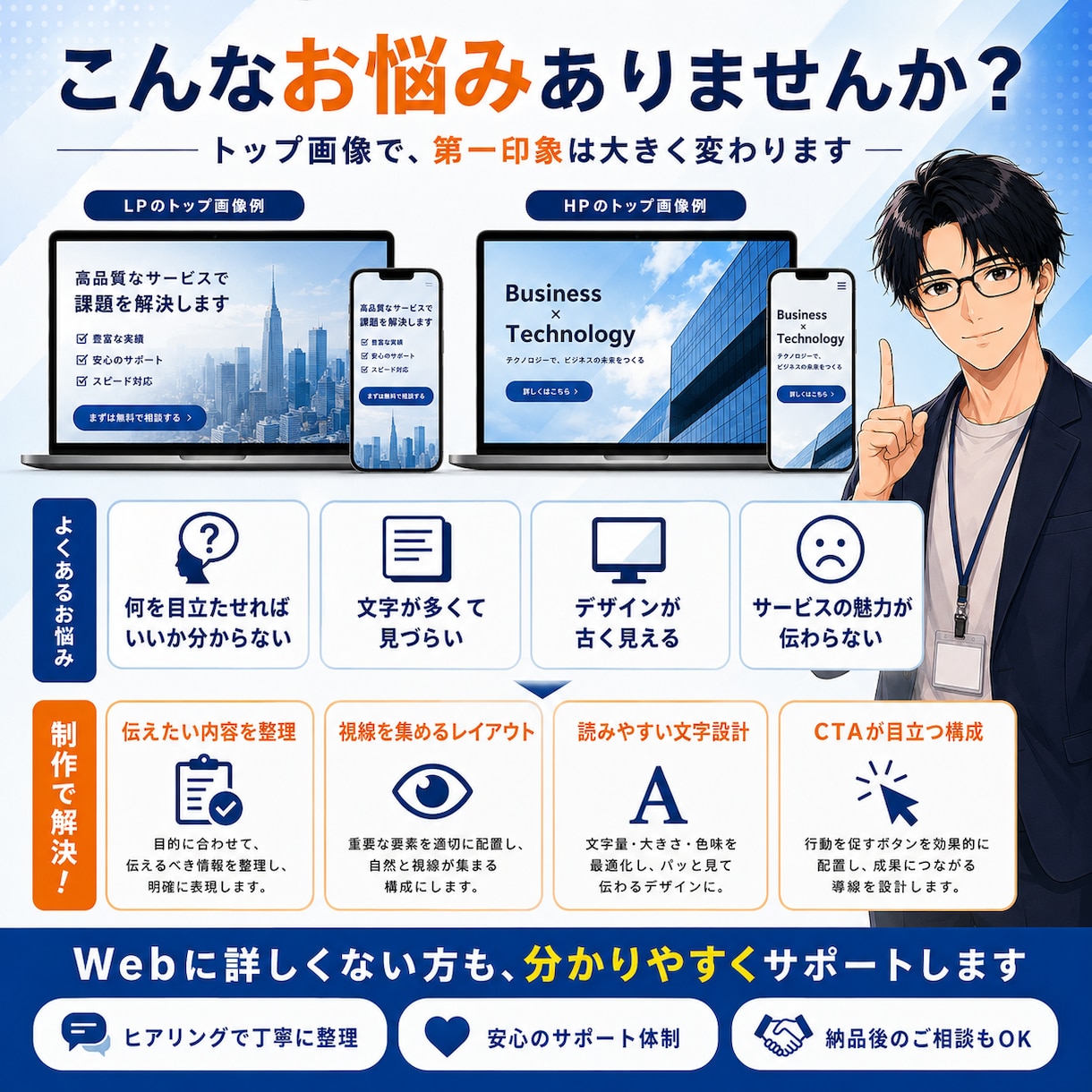 魅力が伝わるLP・HPのトップ画像を制作します 商品・サービスに合わせたオリジナルFVを丁寧に制作 イメージ4