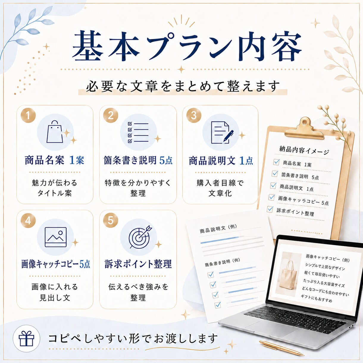 EC商品の魅力が伝わる商品説明文を作成します 商品名・説明文・画像コピーを購入者目線で作成します イメージ4
