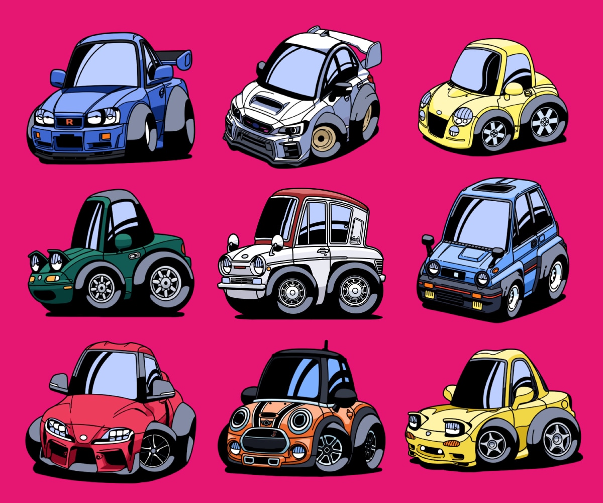 あなたの愛車、デフォルメイラストにします こだわりの詰まった車を可愛くポップにとことん再現！ イメージ2
