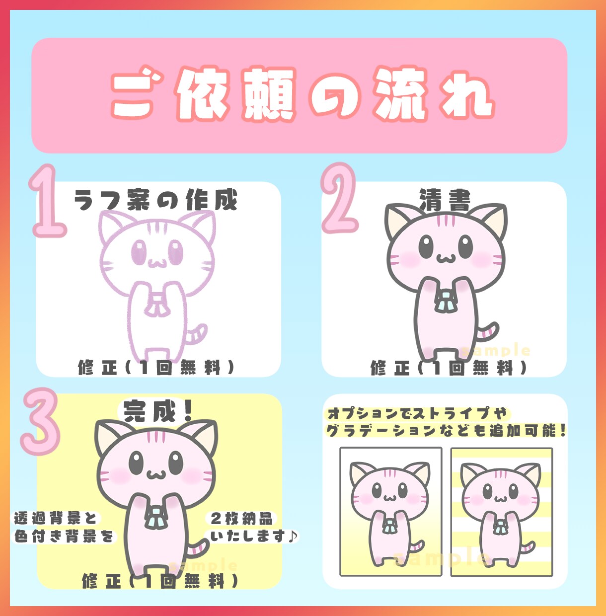 背景２枚付でお買い得！ゆるかわ動物アイコン描きます ブログやSNSなどで使える♪あなただけの素敵なアイコン☆ イメージ4