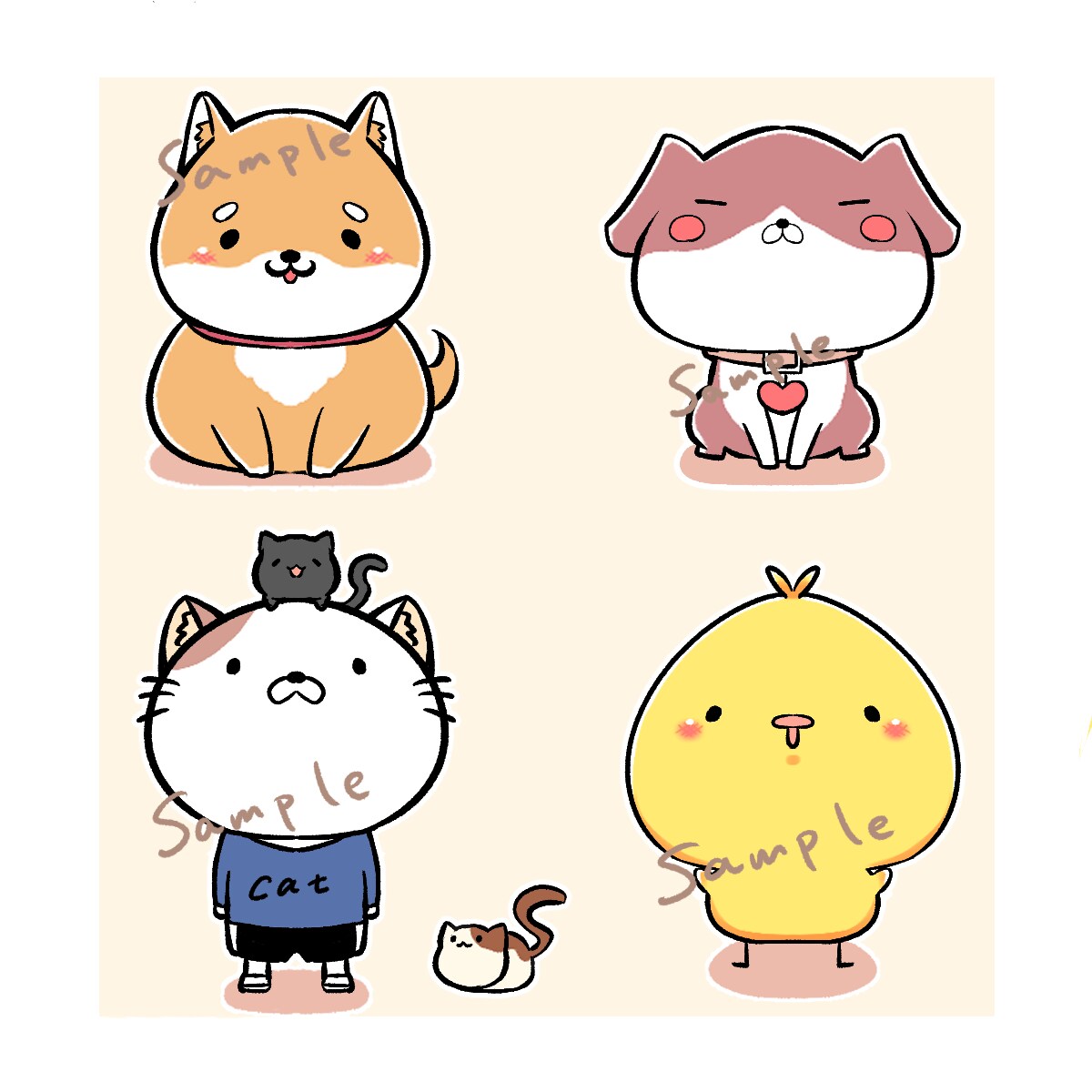 修正無制限即日納品可！ポップな動物イラストかきます ツイッターやインスタ、ブログなどにポップなイラストで彩りを イメージ2