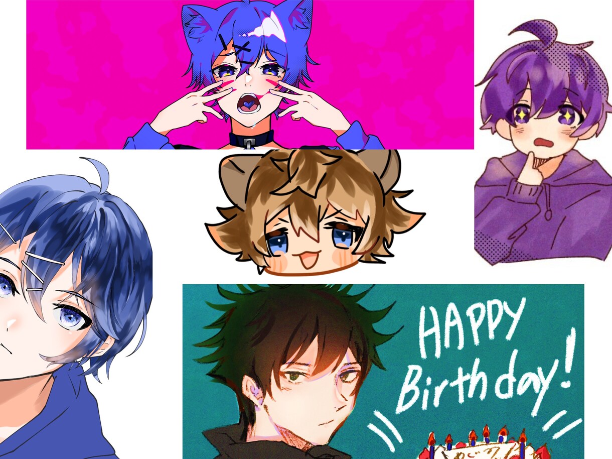 あなただけのSNSアイコンを描かせていただきます イメージカラーを活かした配色と豊かな表情で個性を出そう！ イメージ1