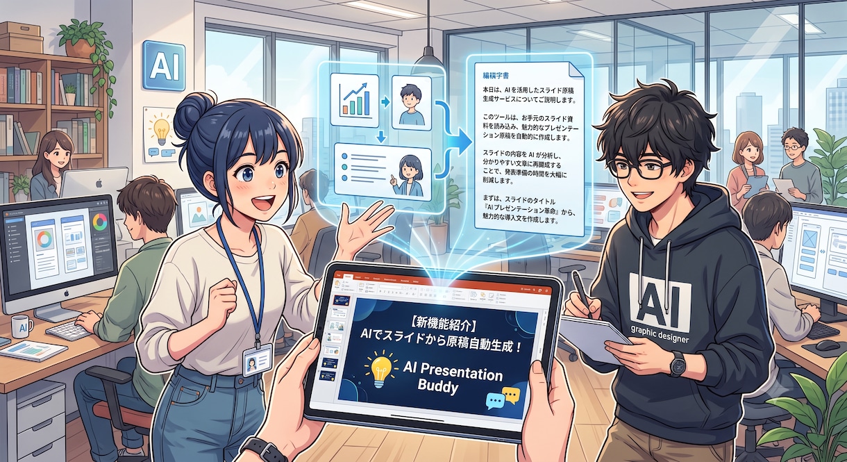 スライドから原稿を作成します ブログ、プレゼン、動画ナレーションの原稿に イメージ1