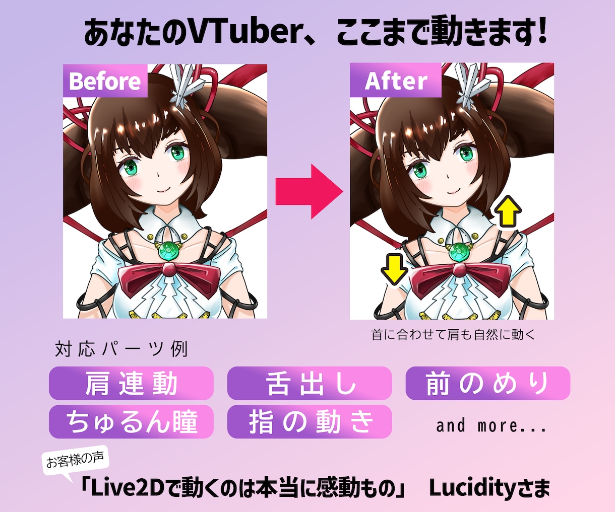 VTuberキャラデザ×Live2D一括制作します 「何も分からない」からで大丈夫。デビューまでずっと隣にいます イメージ8