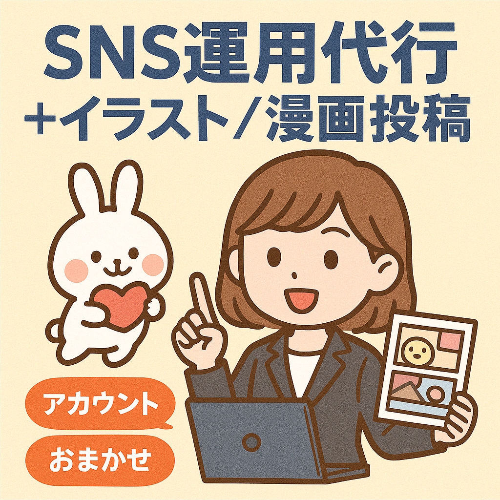 イラスト&漫画付きSNS運用代行します SNS運用+投稿制作セットで魅せるSNS投稿を目指します。 イメージ1