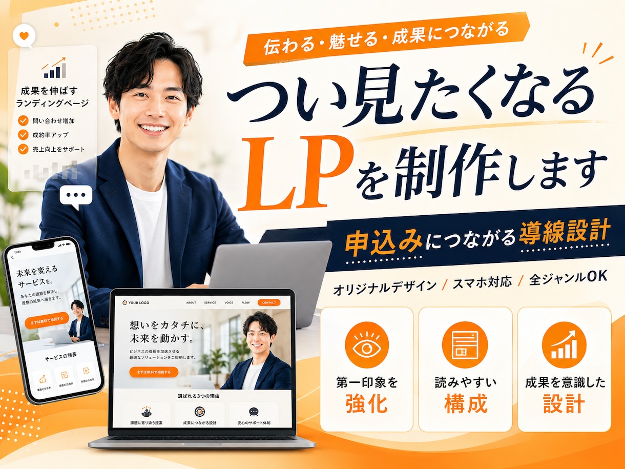 成約率UP！！サービスに合った売れるLP制作します 売れる！反応がある！幅広い業界を熟知した私にお任せください！ イメージ1