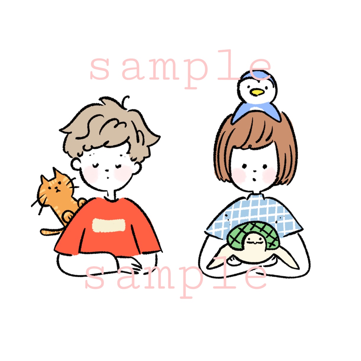 シンプル＆ほっこり♡アイコンイラストお描きします ♥SNSなどにぴったり！♥お気に入りの1枚を制作します♪ イメージ5