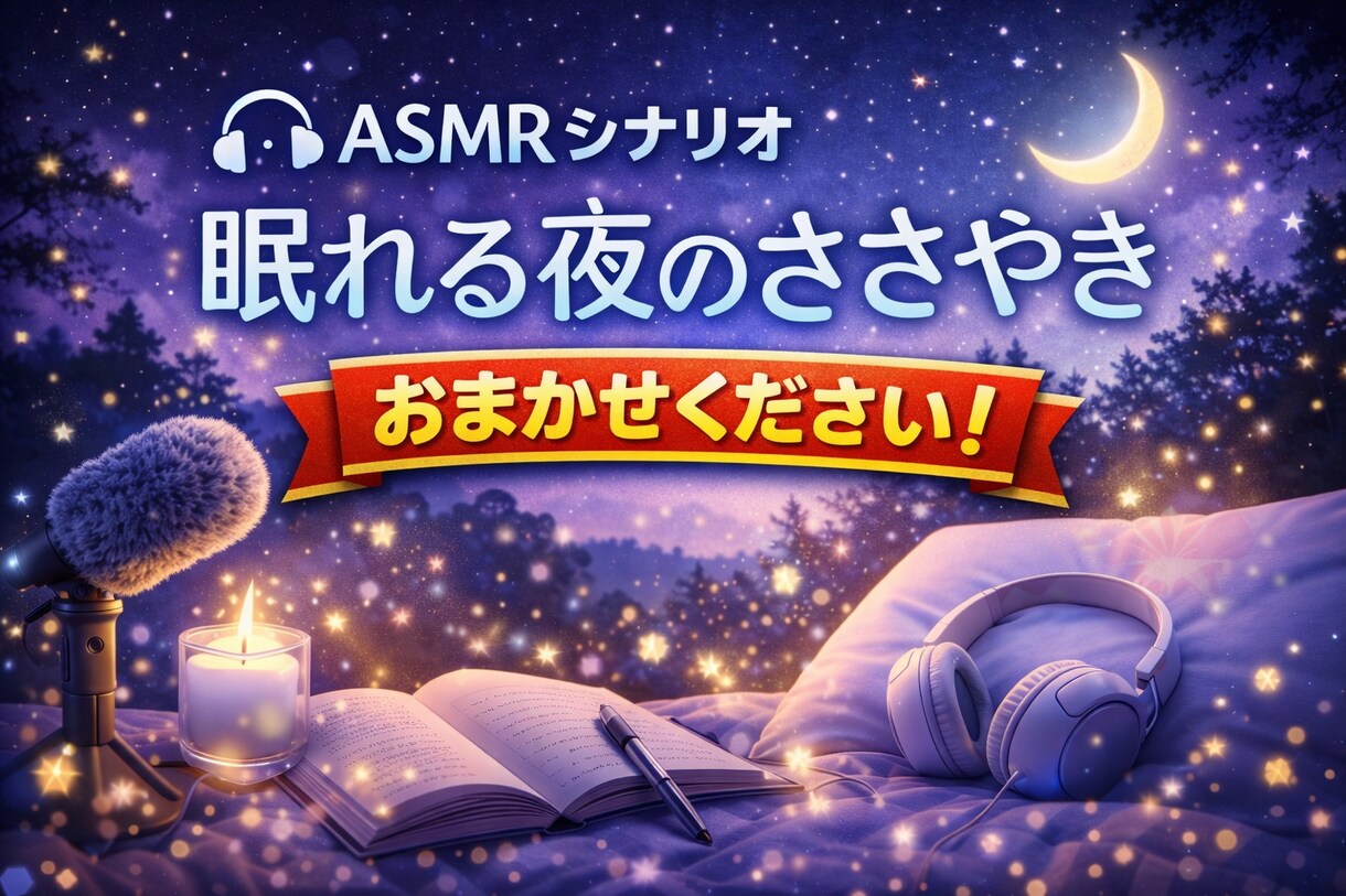 初心者さん必見ASMRなどのシナリオ案をご提示ます 視聴者目線からの意見などをもとにASMRのシナリオを描きます イメージ1