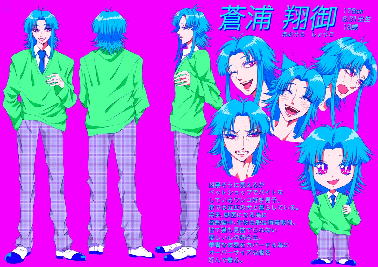 少年少女の美麗なキャラデザします 奇抜で耽美な立ち絵や表情集を描きます イメージ5