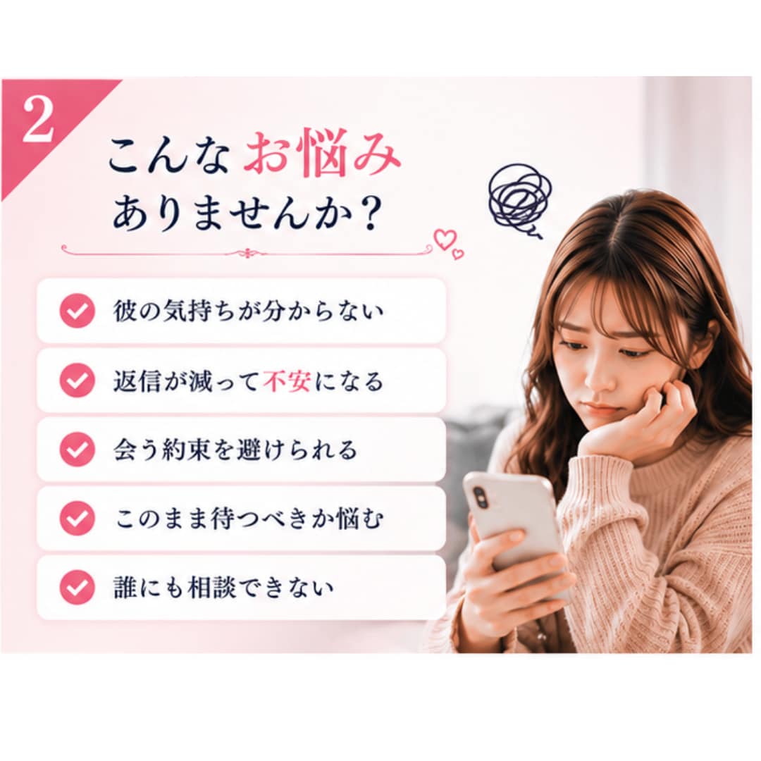 初回お試し！彼との悩み「電話」でお答えします 男性心理についてまとまらないモヤモヤを一緒に整理します イメージ2