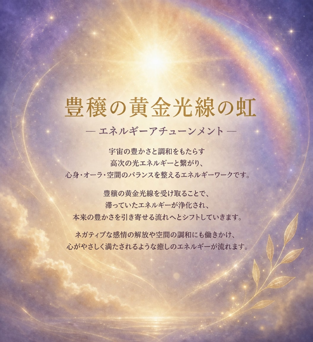 豊穣の黄金光線の虹を遠隔で伝授します やさしく満ちる豊かさのエネルギー イメージ2