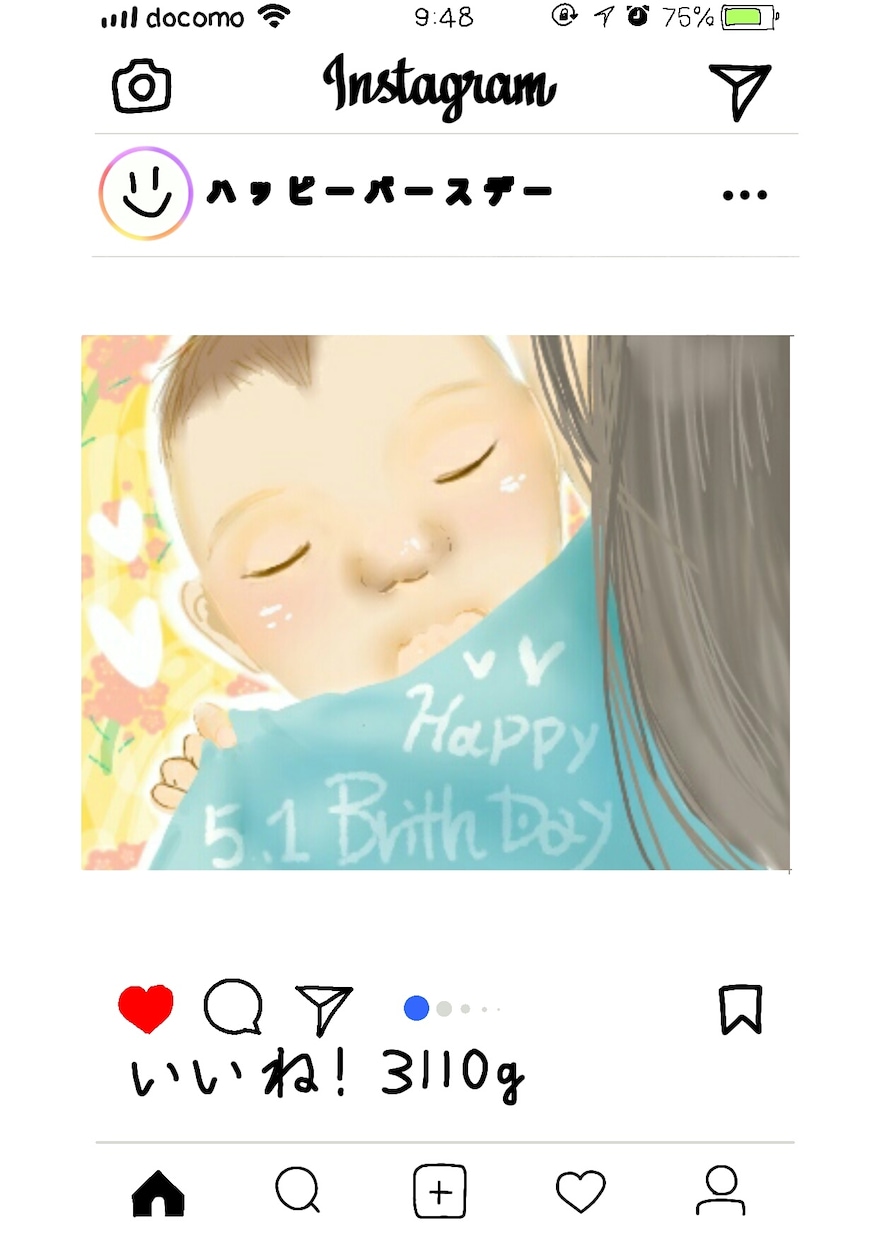 インスタグラム風描きます 【テンプレ】日記、お知らせにオススメ イメージ2