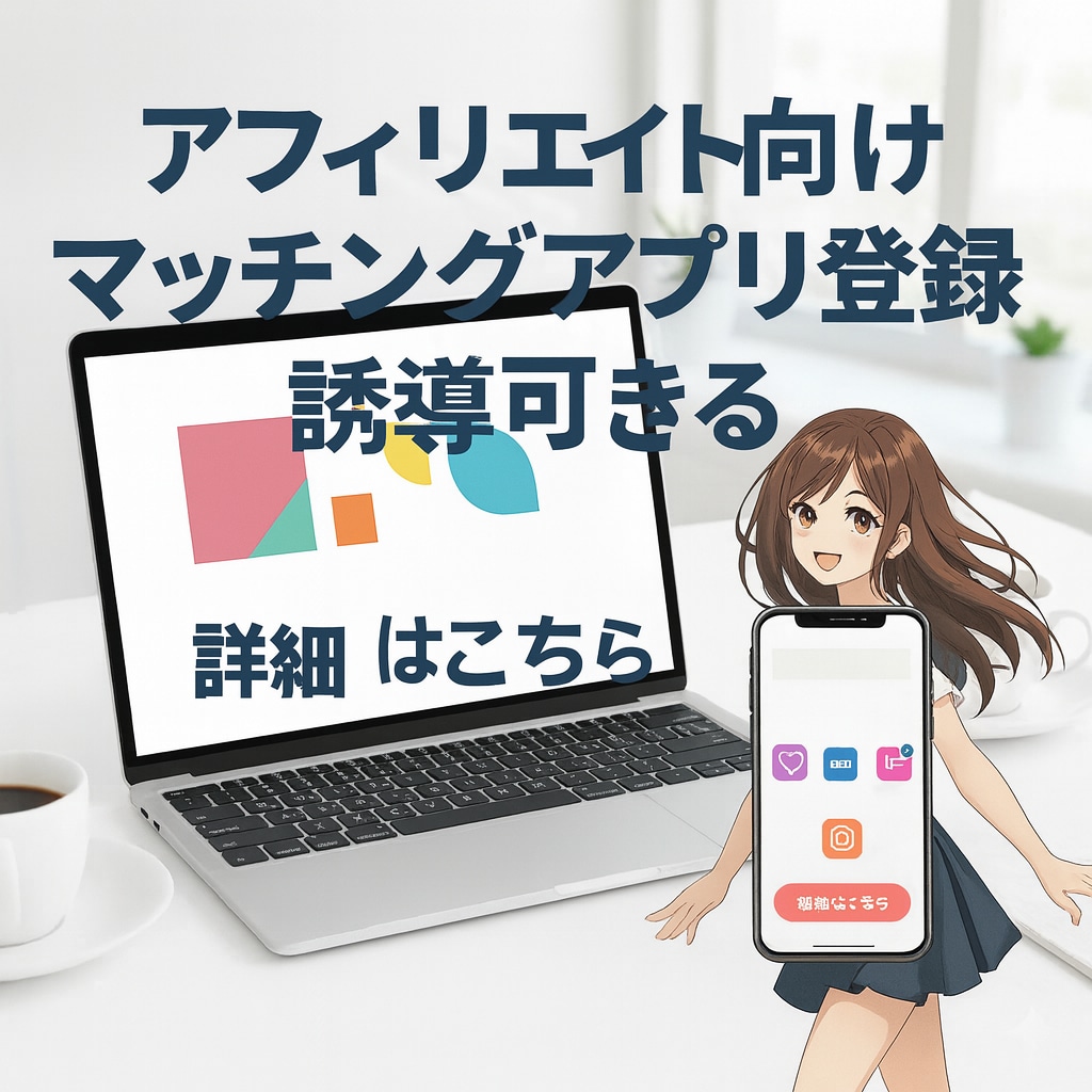 アフィリエイト対応マッチング診断ツールを売ります ブログ埋め込みOKのAIマッチングアプリ誘導コードを提供！ イメージ1