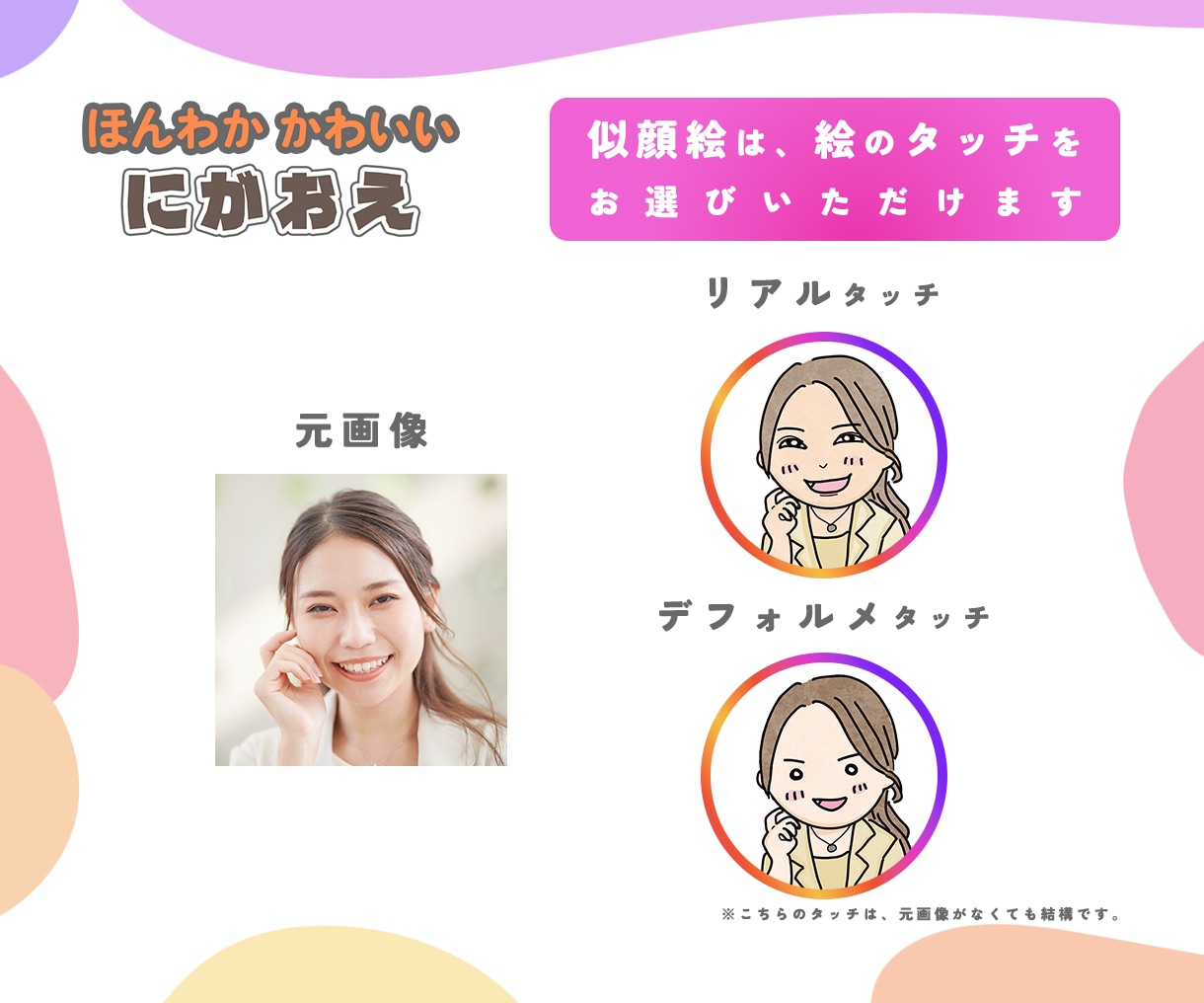 ほんわかかわいい♪ゆるかわ似顔絵イラスト描きます ゆるくてかわいい、あなただけの似顔絵を制作します！ イメージ2