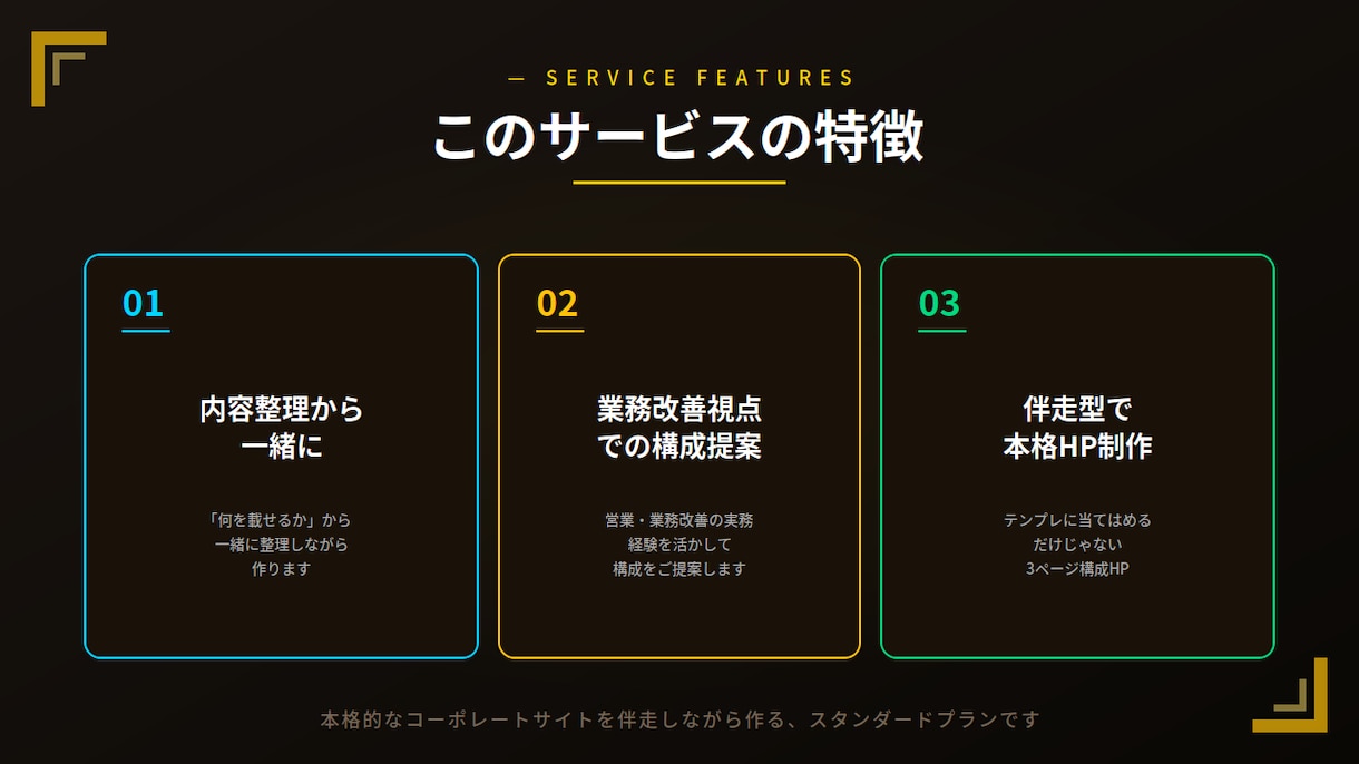 スタンダード｜STUDIOで本格HP制作します 3ページ構成で本格集客｜SEO対応＋業務改善視点 イメージ2