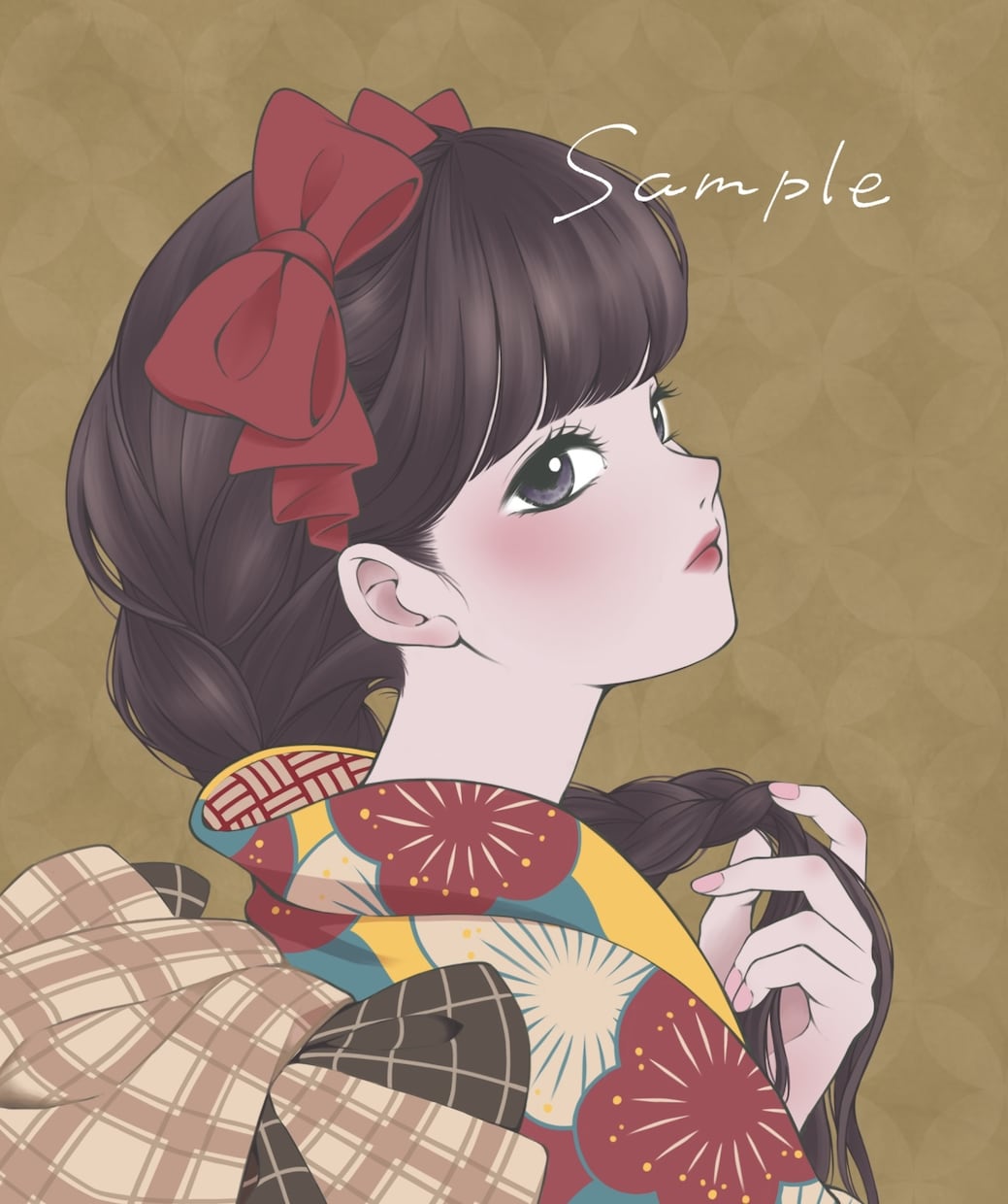 和風・和服専門｜儚げで凛とした人物イラスト描きます 〖商用無料〗SNS・YouTubeアイコンなど多用途OK イメージ2