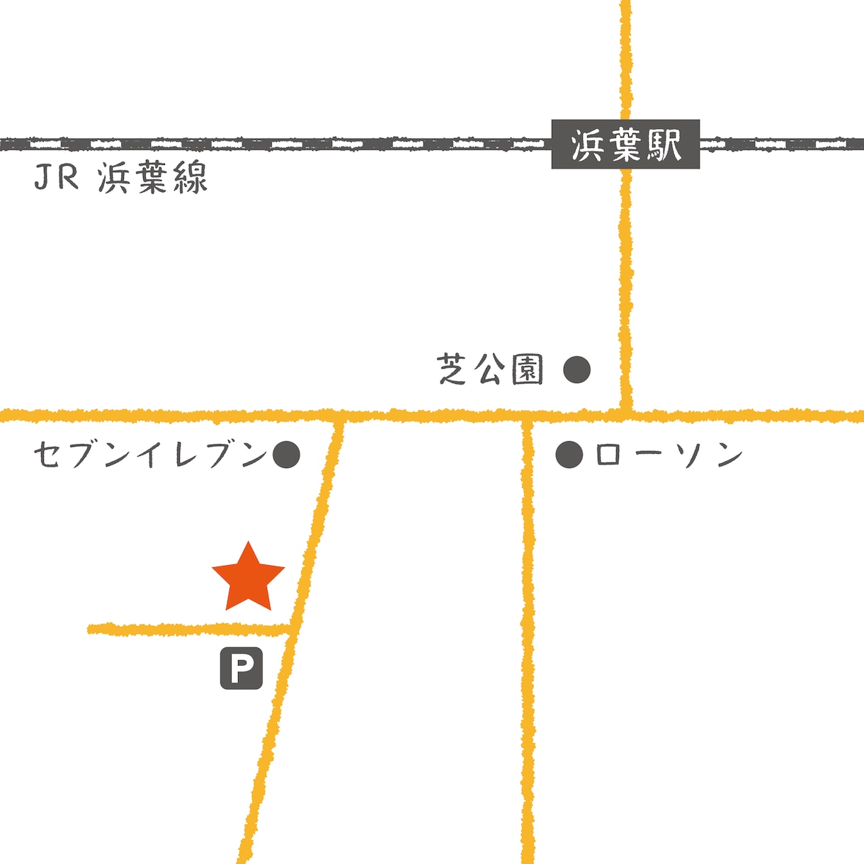 名刺・ショップカード用　簡略化地図を作成します 必要最低限の情報ですっきりとした地図を作成します イメージ3