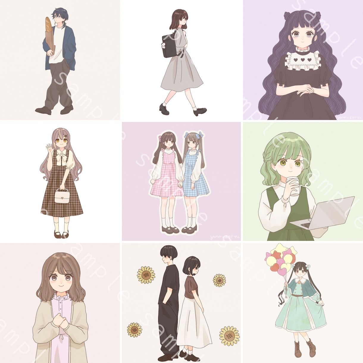 商用利用代込！淡くかわいいイラスト描きます ファッションやモチーフもの、描かせてください❁⃘ イメージ7