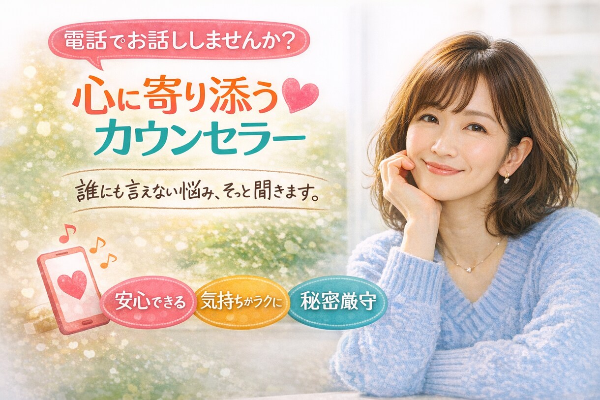 恋も人生も愚痴もOK｜大人の電話相談のります あなたの気持ちに寄り添って、否定せずお聞きします イメージ2