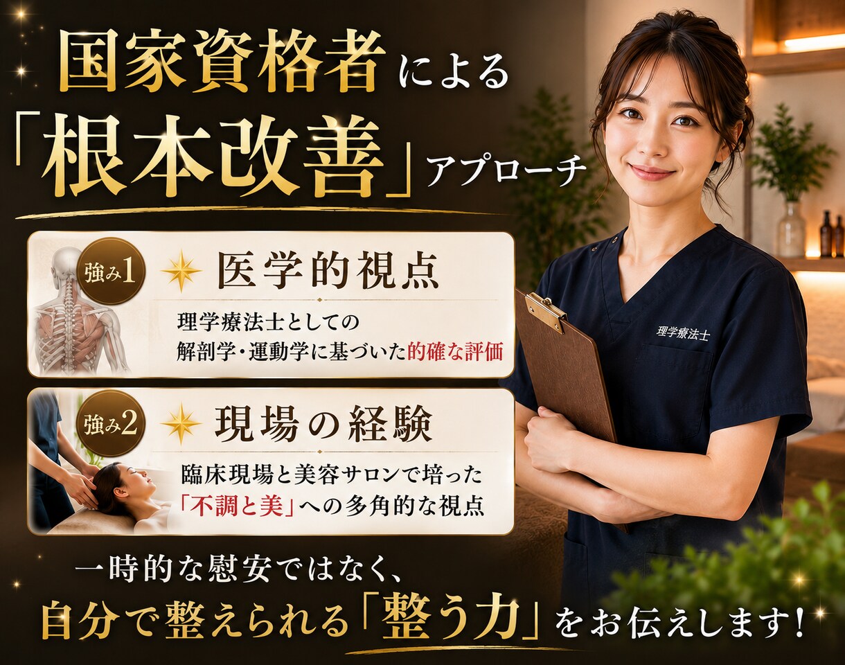 理学療法士がオンラインで姿勢と自律神経を整えます 【先着5名】疲れが抜けない方へ。医学的視点から根本原因を特定 イメージ3