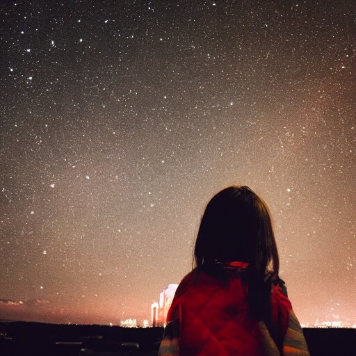 夜景を背景とした女性のイラストを販売します 夜景を見る女性をいろいろ作りました#1 イメージ4