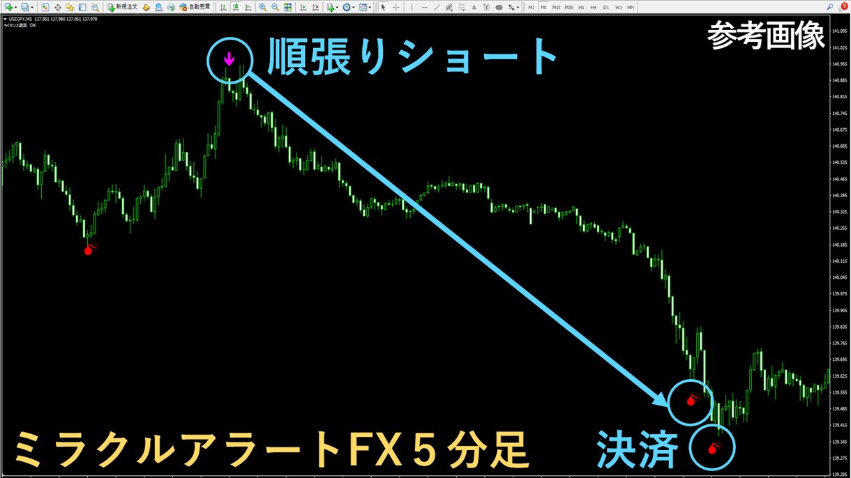 専業がガッツリ狙う無裁量プロ専用ツール提供します ５分足スイング手法とデイトレードの鉄板スキル相場観を習得へ イメージ6