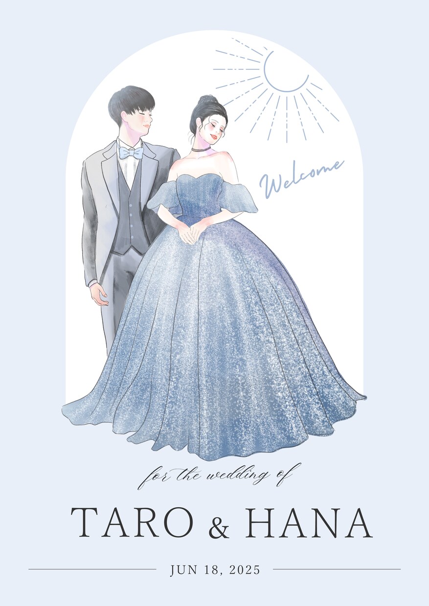 結婚式*多幸感溢れるウェルカムボードをお描きします 結婚式を彩るふんわり柔らかい似顔絵イラスト イメージ5
