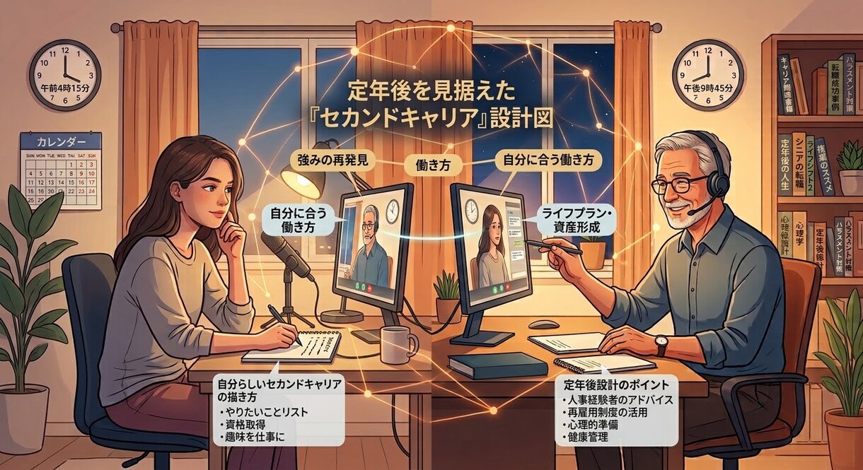 早朝4時・夜間対応◆元人事キャリコンが寄り添います 仕事や人間関係、定年後の不安にお応えします イメージ5