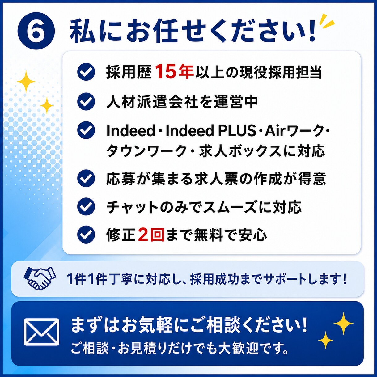 Indeed求人広告を現役人事が作成・改善します 採用歴15年｜複数媒体対応・先着3社3,000円 イメージ6