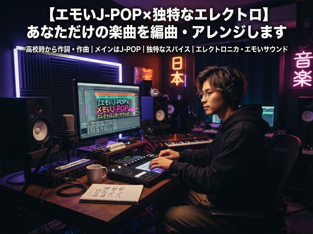 エモいエレクトロJ-POPを作ります よくあるJ-POPではなく独特な世界観のアレンジが出来ます！ イメージ1