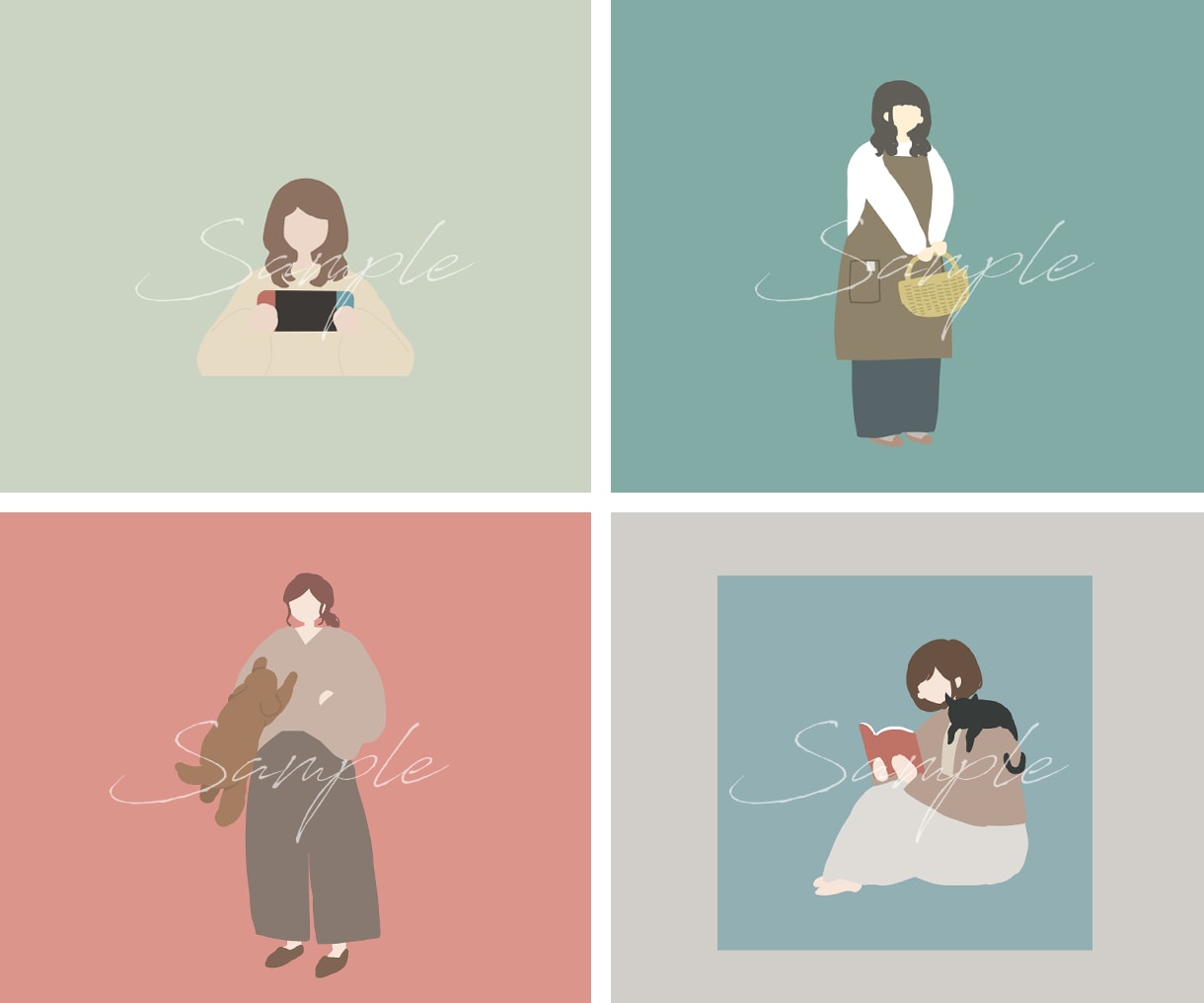 シンプルな かおなしアイコンイラストをお描きします SNS・ブログ・YouTube・プロフィールアイコンに୨♥୧ イメージ7