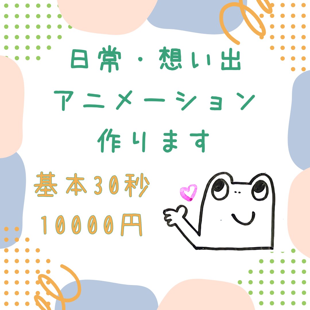 大切な想い出をアニメーションにします 写真入りの手描きアニメーション、似顔絵風イラストでほっこり イメージ1