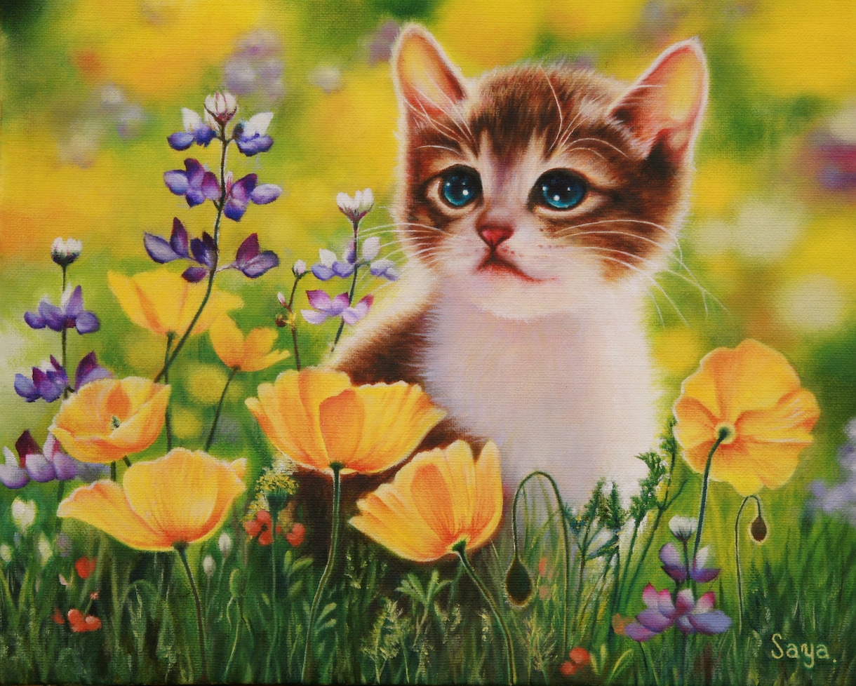 猫好きのプロの画家があなたの愛猫を油絵で描きます 世界一可愛い愛猫チャンをアート世界の主役として描きます イメージ6