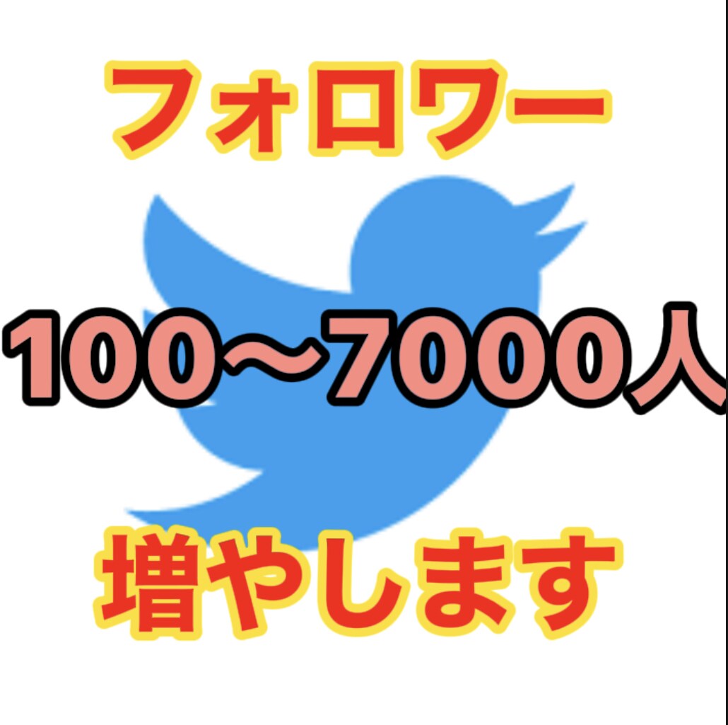 最安値！Twitterフォロワー100人増やします BOTじゃないアカウント100人がフォローする！ イメージ1