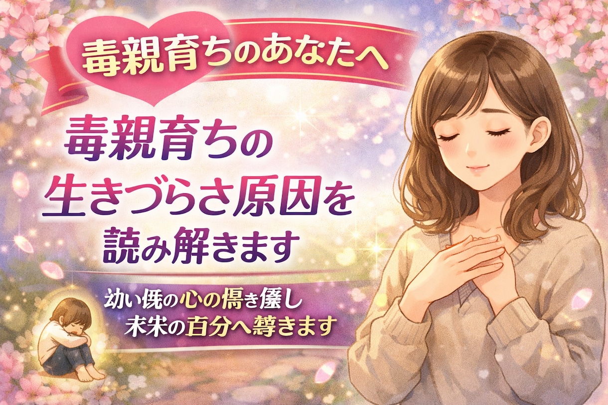 毒親育ちの生きづらさ原因を読み解きます 幼い頃の心の傷を癒し本来の自分へ導きます イメージ1