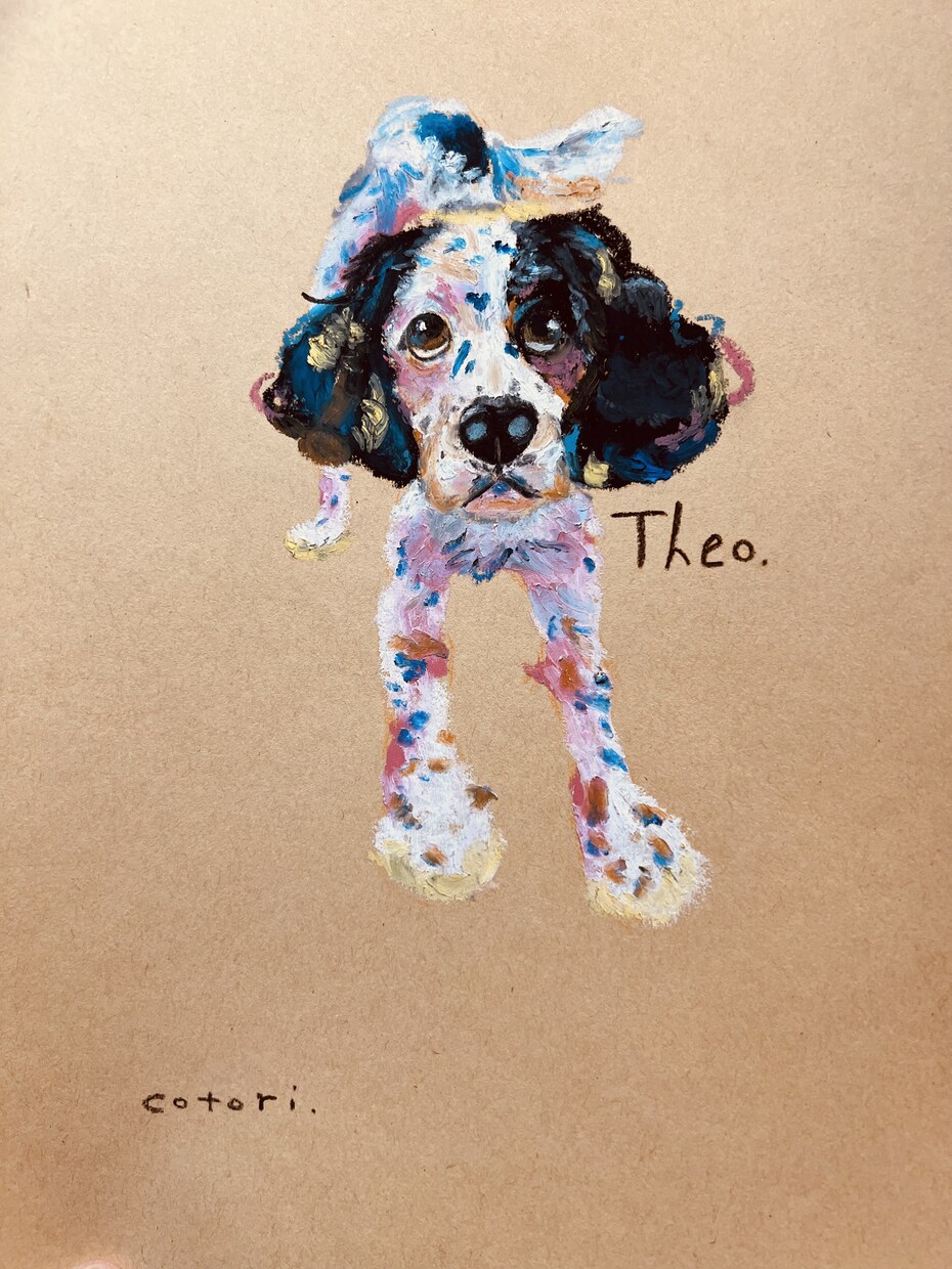 全身 / 大切な愛犬のイラストを描きます ご家族の好きな色で愛犬を手描きでお届けします イメージ1